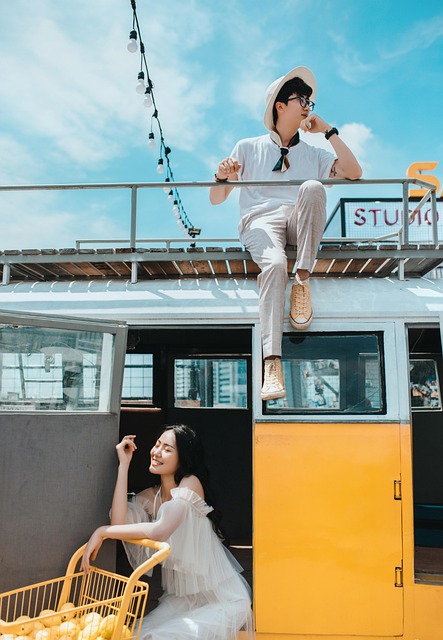 Couple on a date night inside a modern cinema